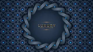 黑色蓝色金色背景花纹奢侈品素材