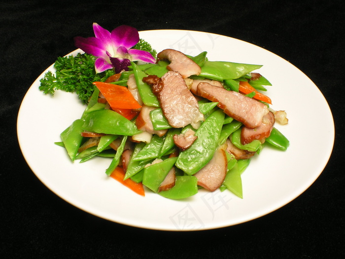 3046荷兰豆炒腊肉kj