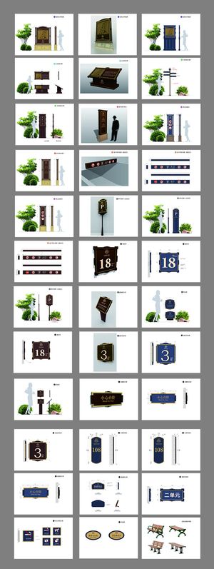 全套地产小区导视系统导视牌设计