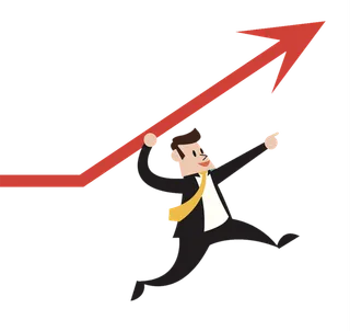 业绩上升卡通