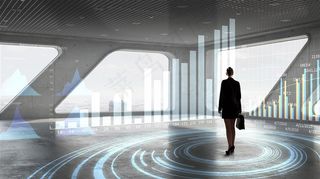 三维空间与立方体数据图表高清摄影图片