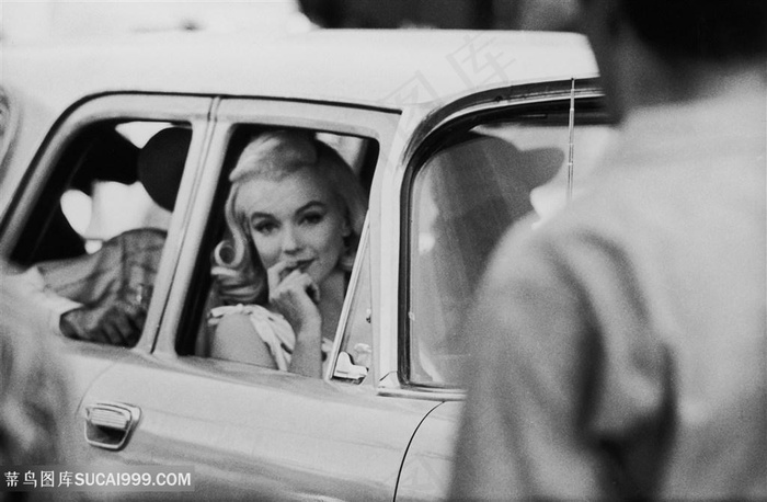 车内唯美黑白玛丽莲梦露挂画