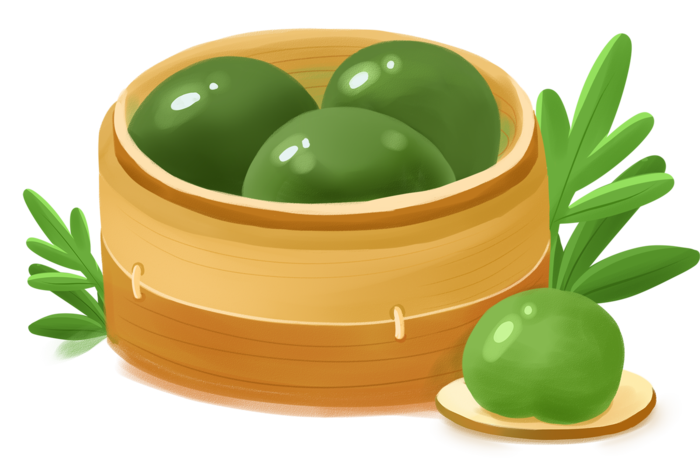 清明节海报设计插图卡通青团素材图片元素png透明背景