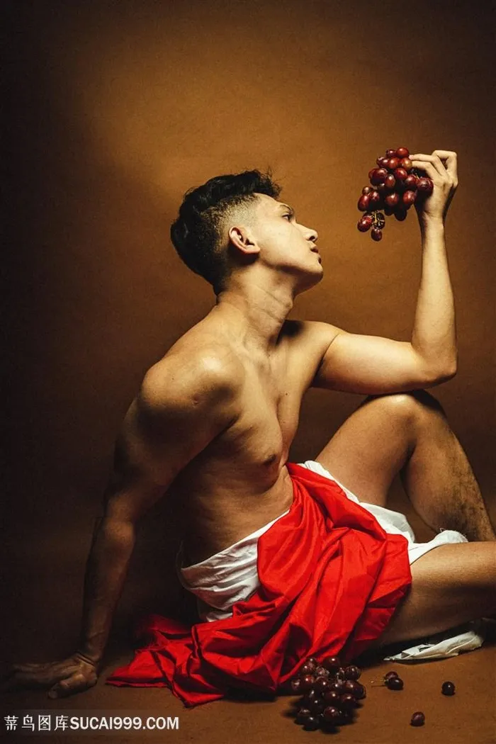 油画姿势造型男人图片