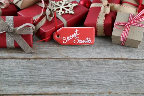 圣诞节圣诞标签礼物盒装饰元素静物特写场景(79)