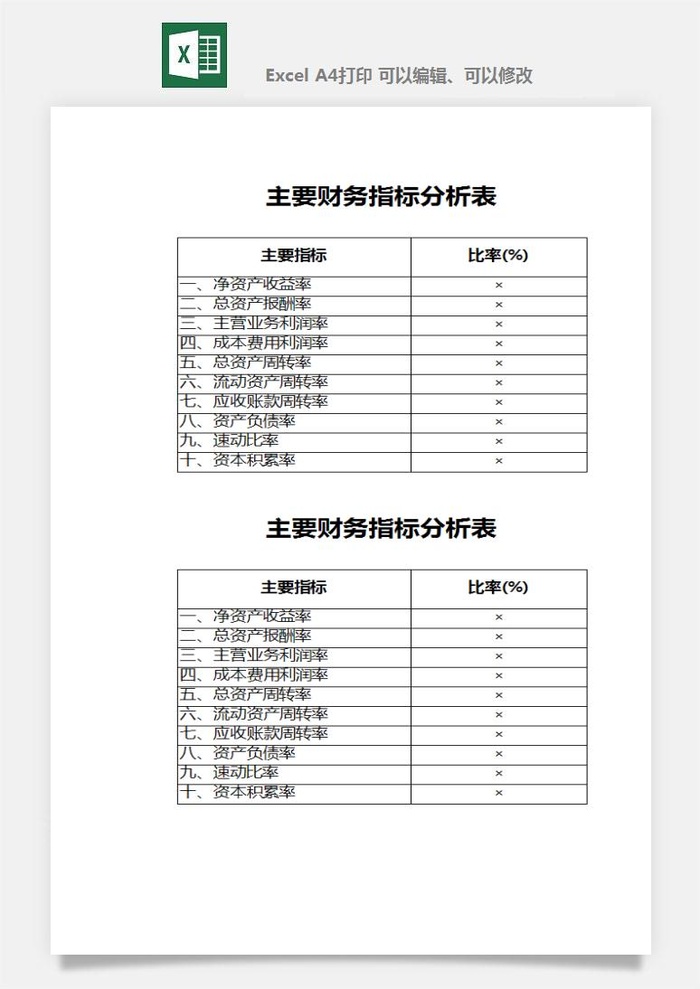 财务日报表指标收支出营收分析表excel表格模板素材