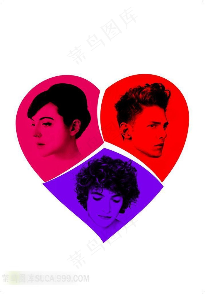 心形人物头像电影海报