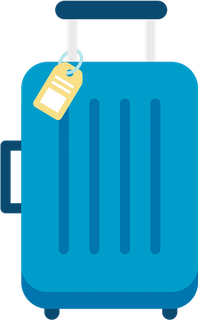 行李箱卡通素材简笔蓝色旅游