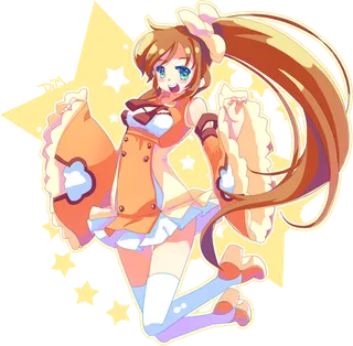 棕色长发女孩跳舞素材卡通