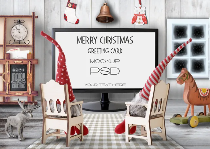 圣诞节美丽空间样机psd模版下载