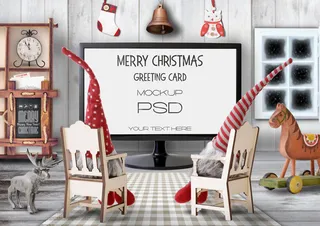 圣诞节美丽空间样机