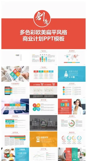 商业计划书精美ppt模板 预览图