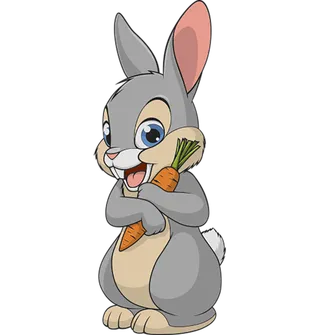 灰兔子吃萝卜兔年