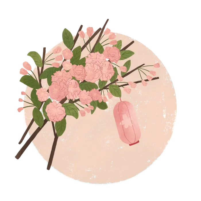 春天浪漫粉红色樱花手绘樱花梅花桃花花朵图片PNG免扣素材