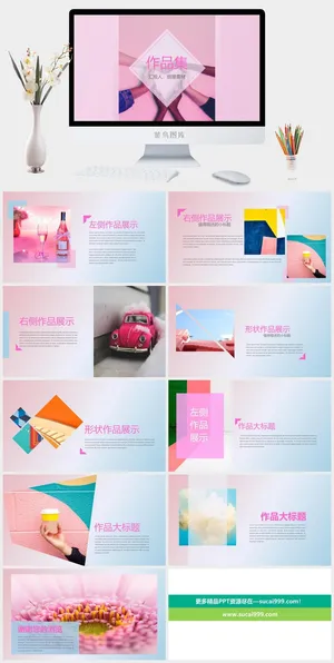 2022高端艺术作品集ppt模板预览图