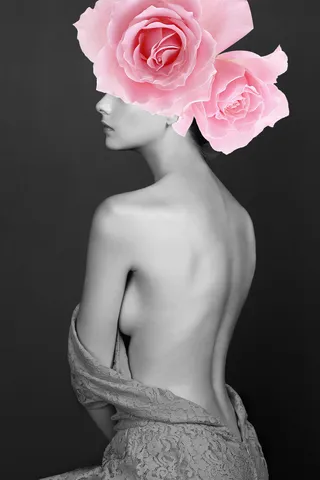 艺术花头美女装饰画