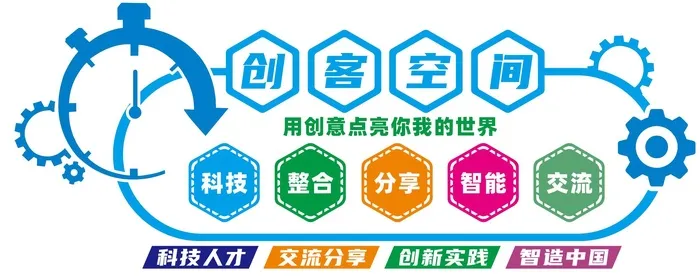 创客空间形象墙cdr矢量模版下载