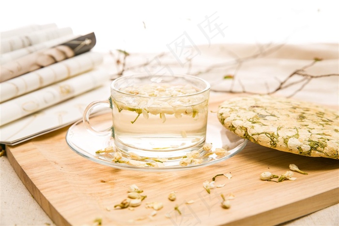 茉莉花茶饼花茶摄影