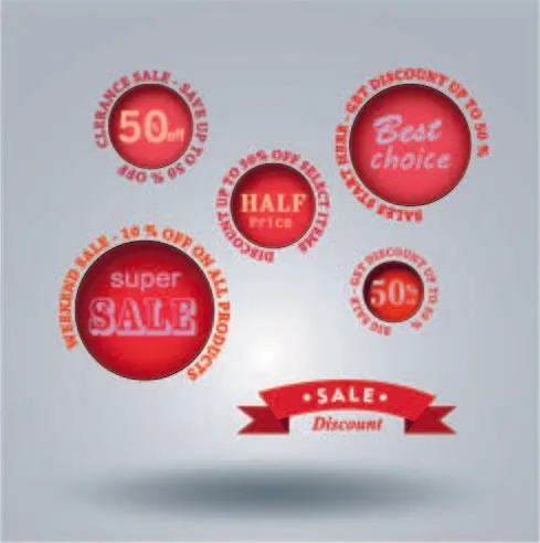 免抠促销标签设计eps,ai矢量模版下载