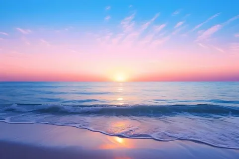 海边沙滩渐变浪漫落日背景