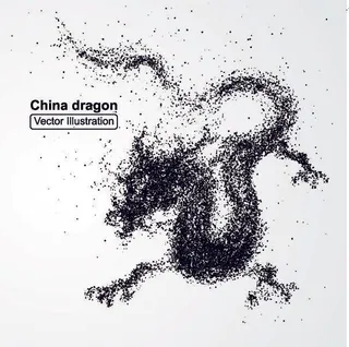 矢量科技动感粒子元素EPS运动人物动物点状创意矢量科幻设计素材