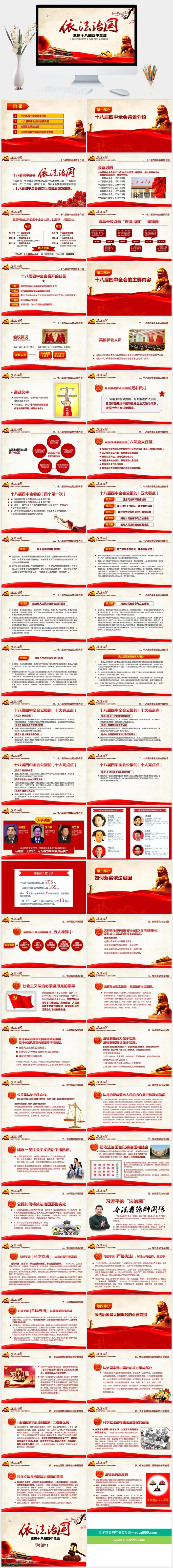 十八大依法治国PPT模板