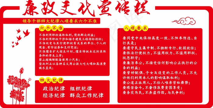 廉政文化 廉政文化墙psd模版下载