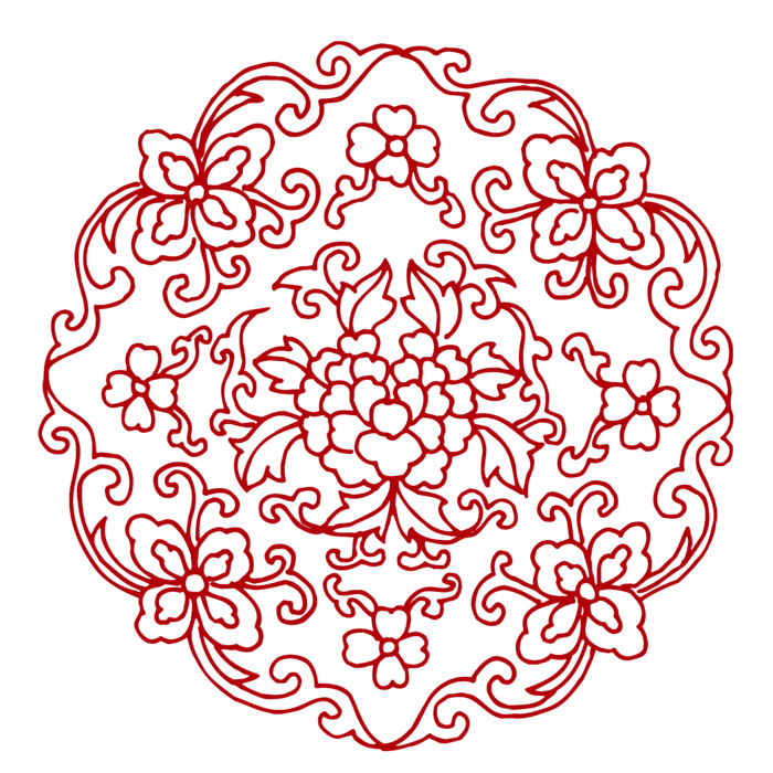 红色喜庆简约风传统吉祥纹样纹路纹理免扣PNG素材图片 (92)