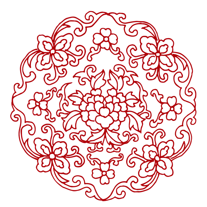 红色喜庆简约风传统吉祥纹样纹路纹理免扣PNG素材图片 (92)