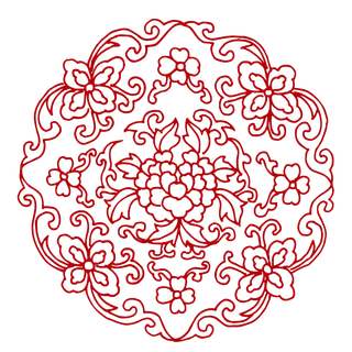 红色喜庆简约风传统吉祥纹样纹路纹理免扣PNG素材图片 (92)