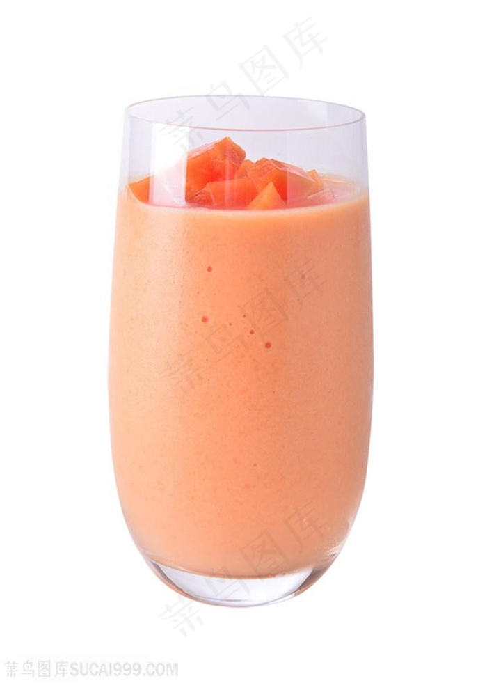 一杯木瓜鲜奶饮料图片（PNG免抠图）