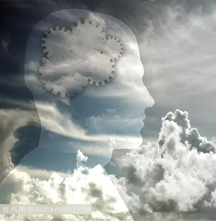 天空商务人物齿轮大脑创意图片 天空商务人物齿轮大脑创意图片