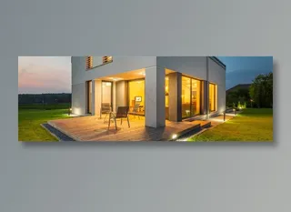 傍晚别墅庭院高清摄影图片