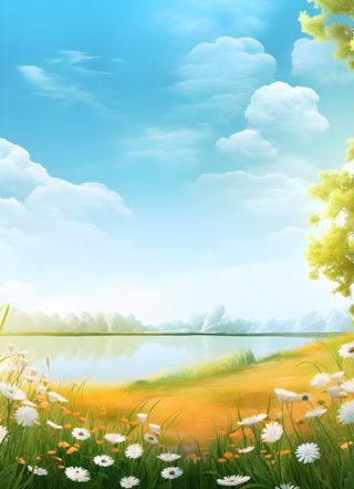 绿色清新户外草地背景