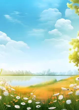 绿色清新户外草地背景