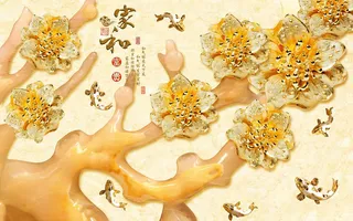 雕塑玉雕背景风景