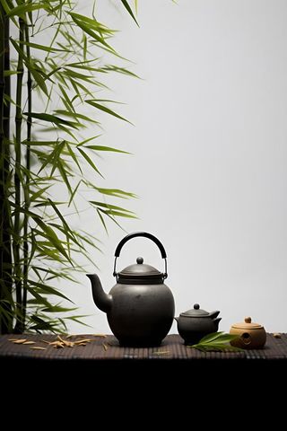 简约古风煮茶典雅背景
