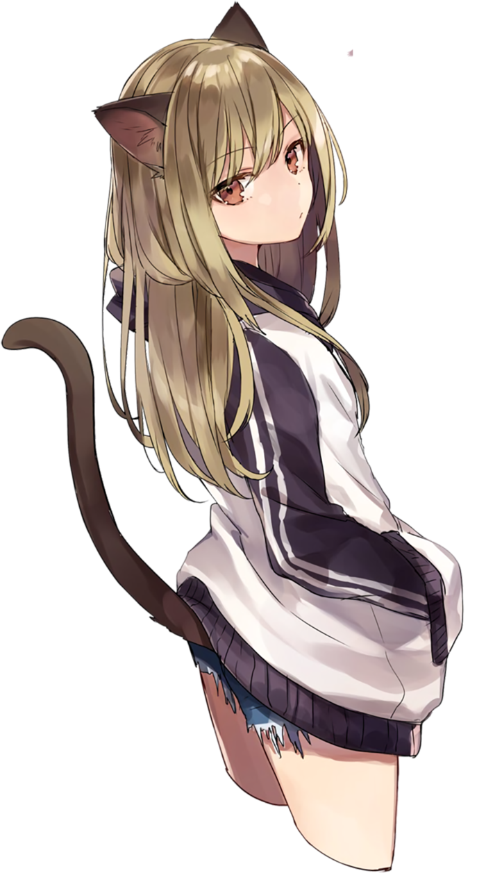 猫耳素材女孩卡通人物简笔