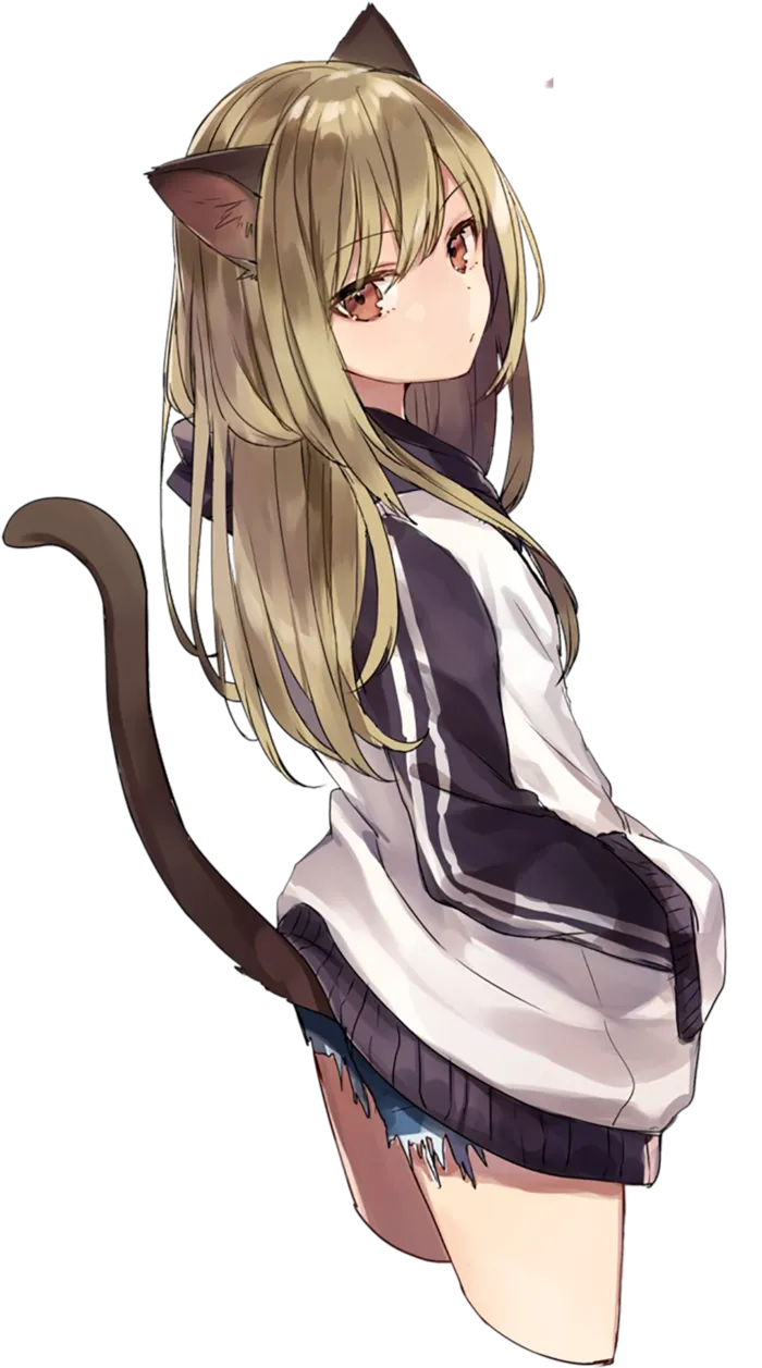 猫耳素材女孩卡通人物简笔