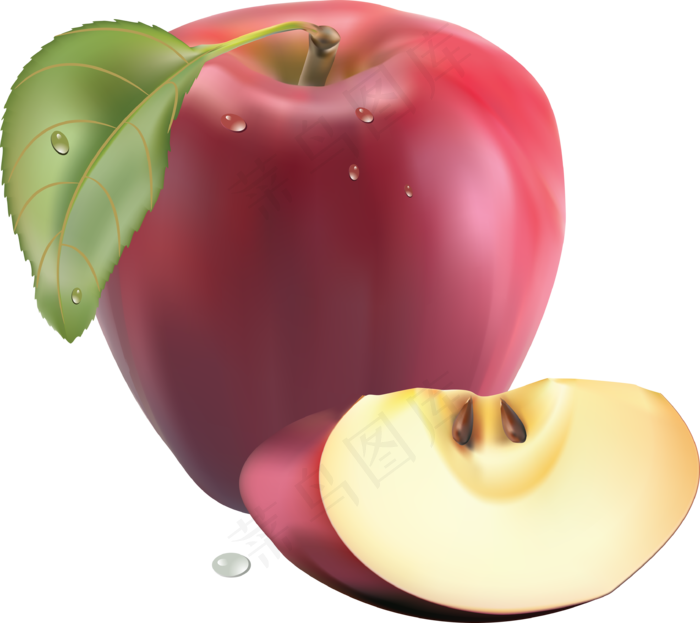 多汁的 苹果 清新 红苹果 水果 免抠