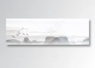 中国风水墨banner海报背景