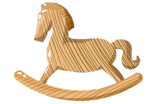 木马玩具剪贴画儿童节幼儿园插画