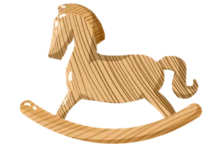 木马玩具剪贴画儿童节幼儿园插画