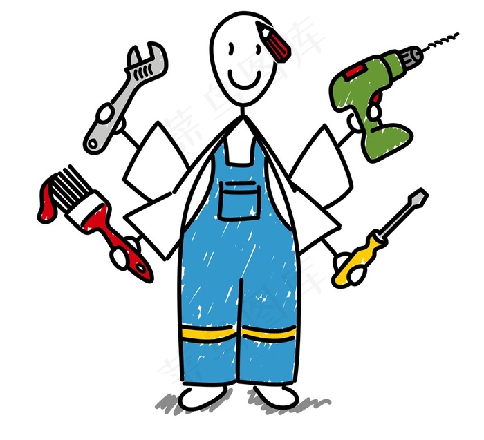 拿着工具的维修人员