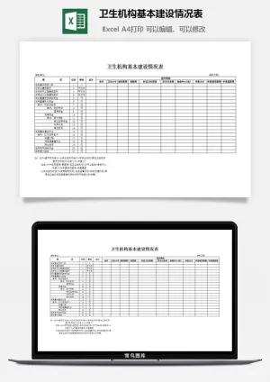 卫生机构基本建设情况表excel模板