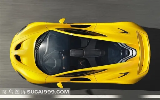 黄色时尚轿车俯视图
