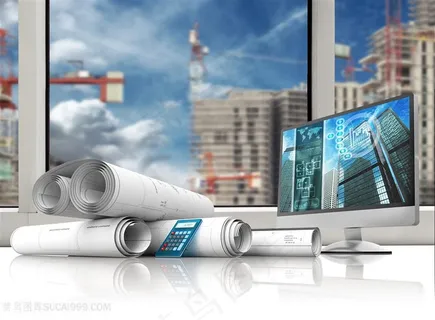 建筑施工现场与cad图纸高清图