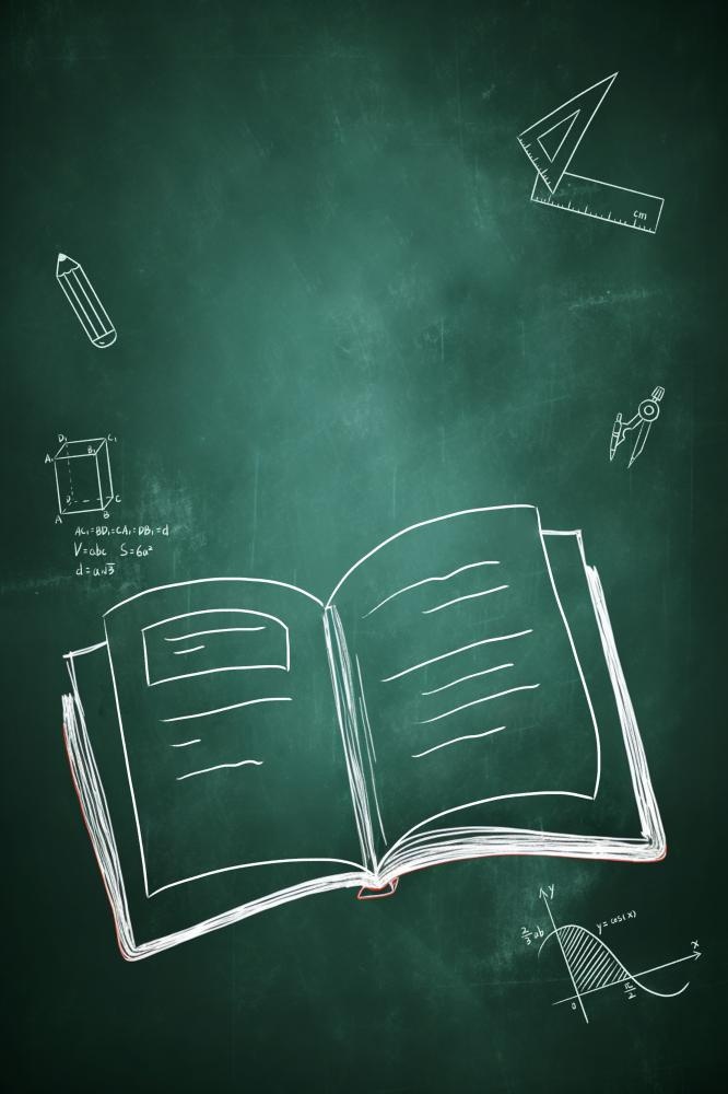 读书线条黑板绿色简约海报背景