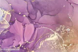 紫色鎏金炫彩大理石底纹水墨水彩背景