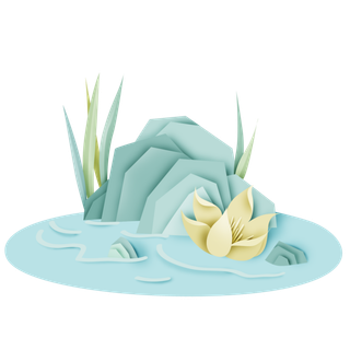 清明元素古风中式清明节山水画中国风绿色